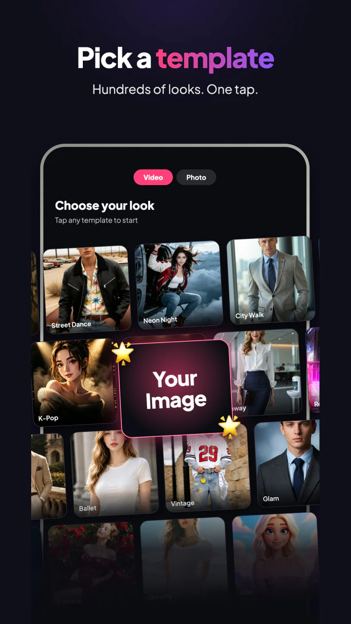 Browse video and photo templates in GummiVio